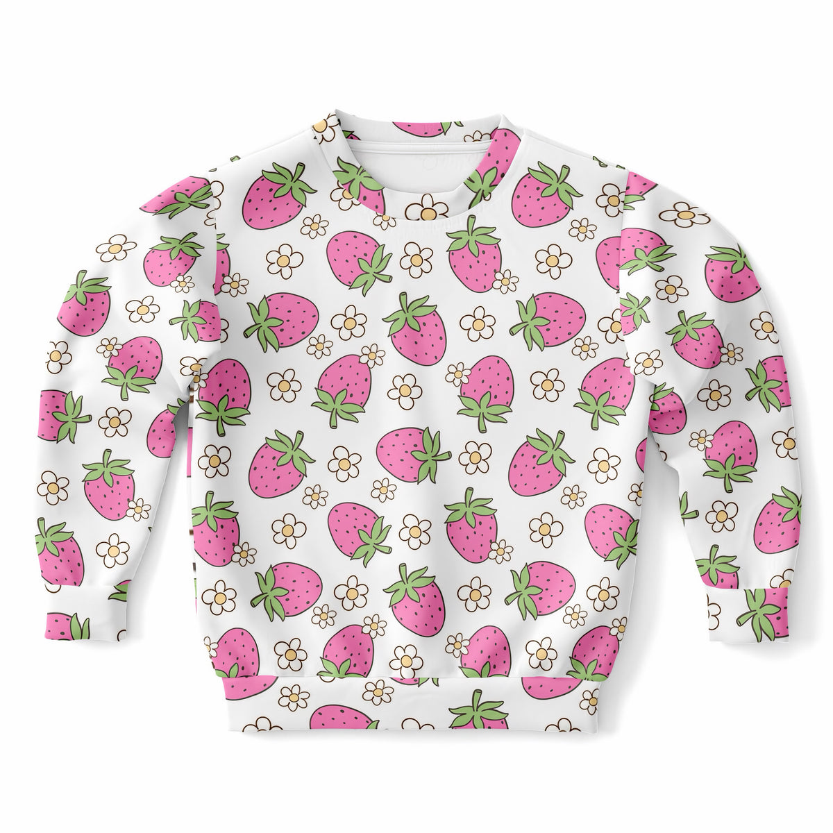 Girls Pink Strawberry Sweatshirt – Ultra Soft & Stretchy, Cozy Fleece or Lightweight Sports Fabric Sweatshirt – Ultra Soft & Stretchy, Cozy Fleece or Lightweight Sports Fabric