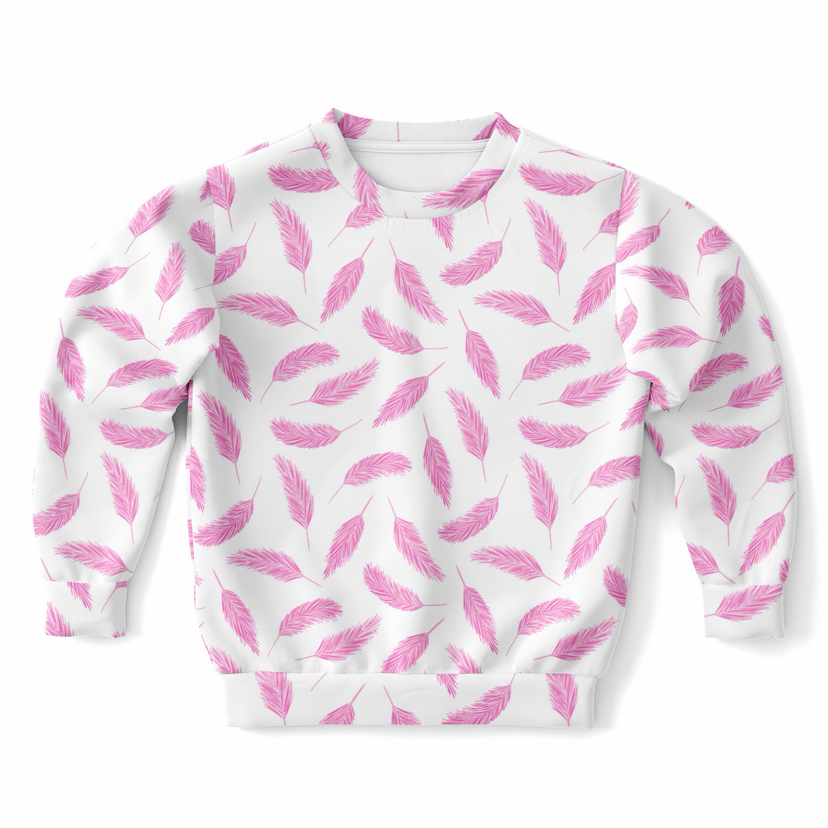 Girls Pink Flamingo Feather Sweatshirt – Ultra Soft & Stretchy, Cozy Fleece or Lightweight Sports Fabric Sweatshirt – Ultra Soft & Stretchy, Cozy Fleece or Lightweight Sports Fabric