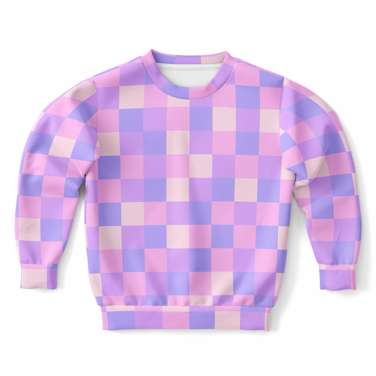 Girls Pink & Purple Plaid Sweatshirt – Ultra Soft & Stretchy, Cozy Fleece or Lightweight Sports Fabric Sweatshirt – Ultra Soft & Stretchy, Cozy Fleece or Lightweight Sports Fabric