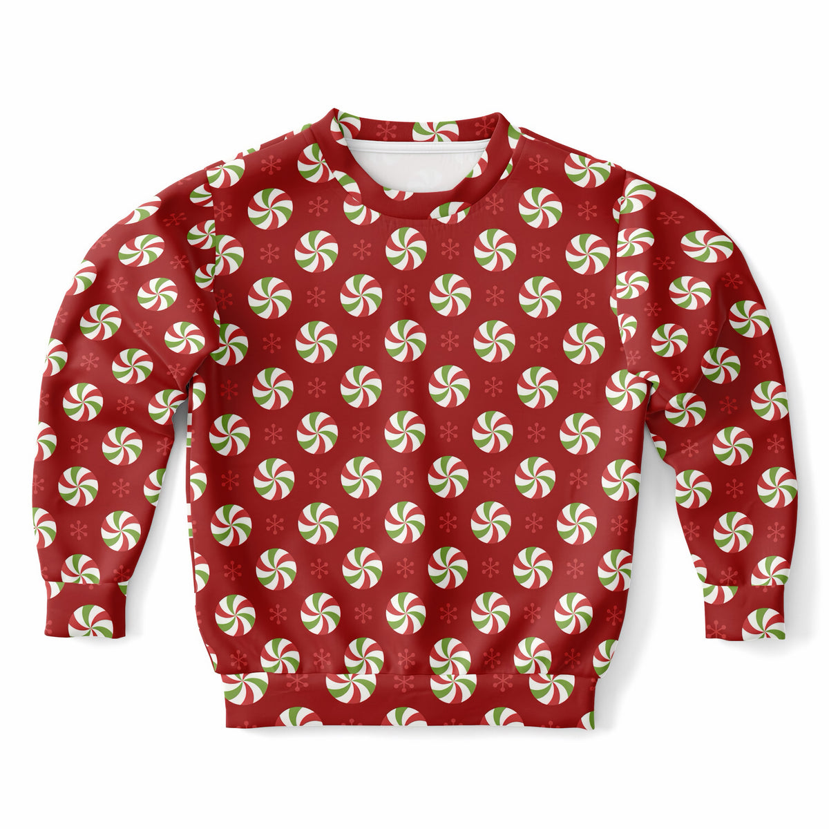 Kids Christmas Peppermint Candy Sweatshirt – Ultra Soft & Stretchy, Cozy Fleece or Lightweight Sports Fabric Sweatshirt – Ultra Soft & Stretchy, Cozy Fleece or Lightweight Sports Fabric