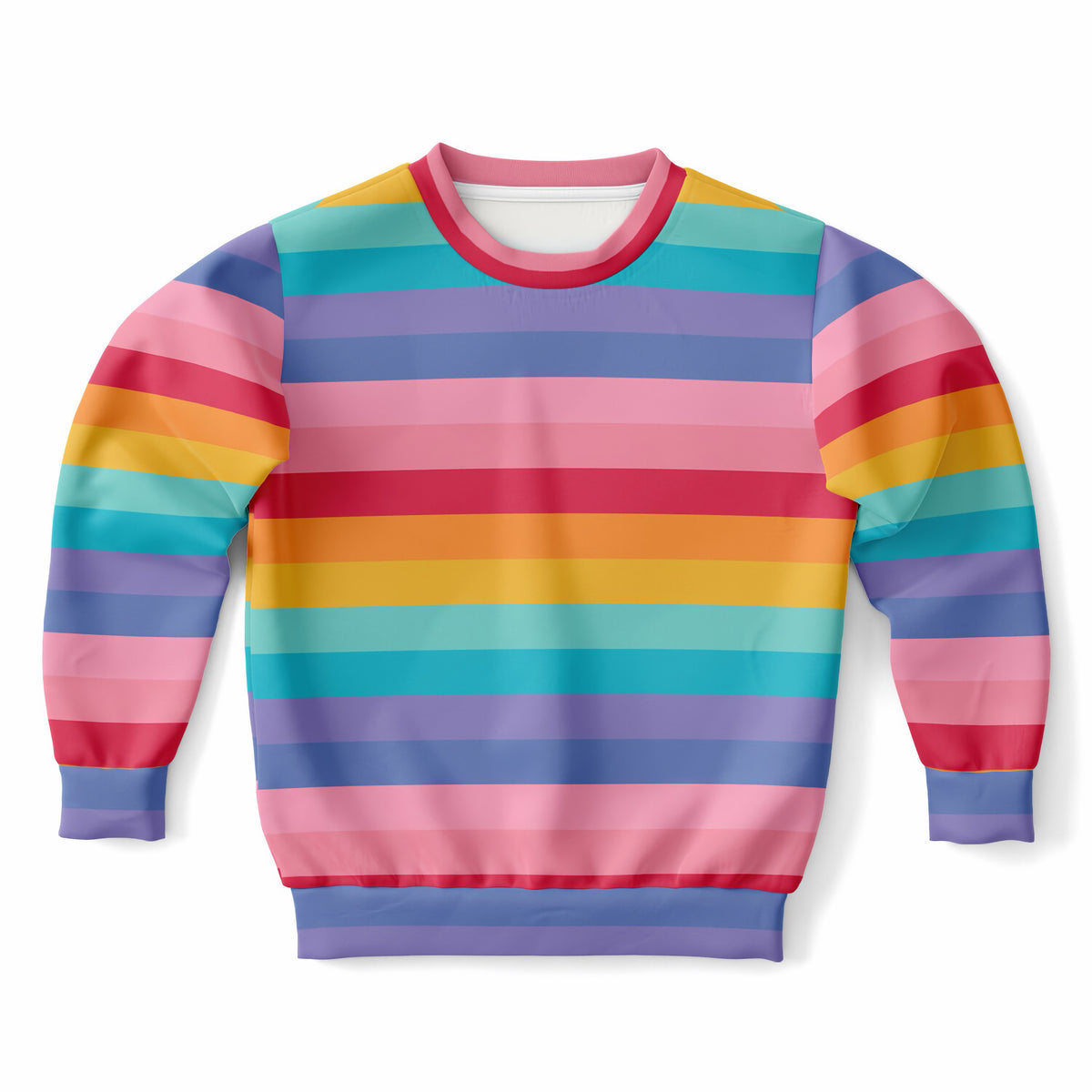 Girls Bright Striped Rainbow Sweatshirt – Ultra Soft & Stretchy, Cozy Fleece or Lightweight Sports Fabric Sweatshirt – Ultra Soft & Stretchy, Cozy Fleece or Lightweight Sports Fabric