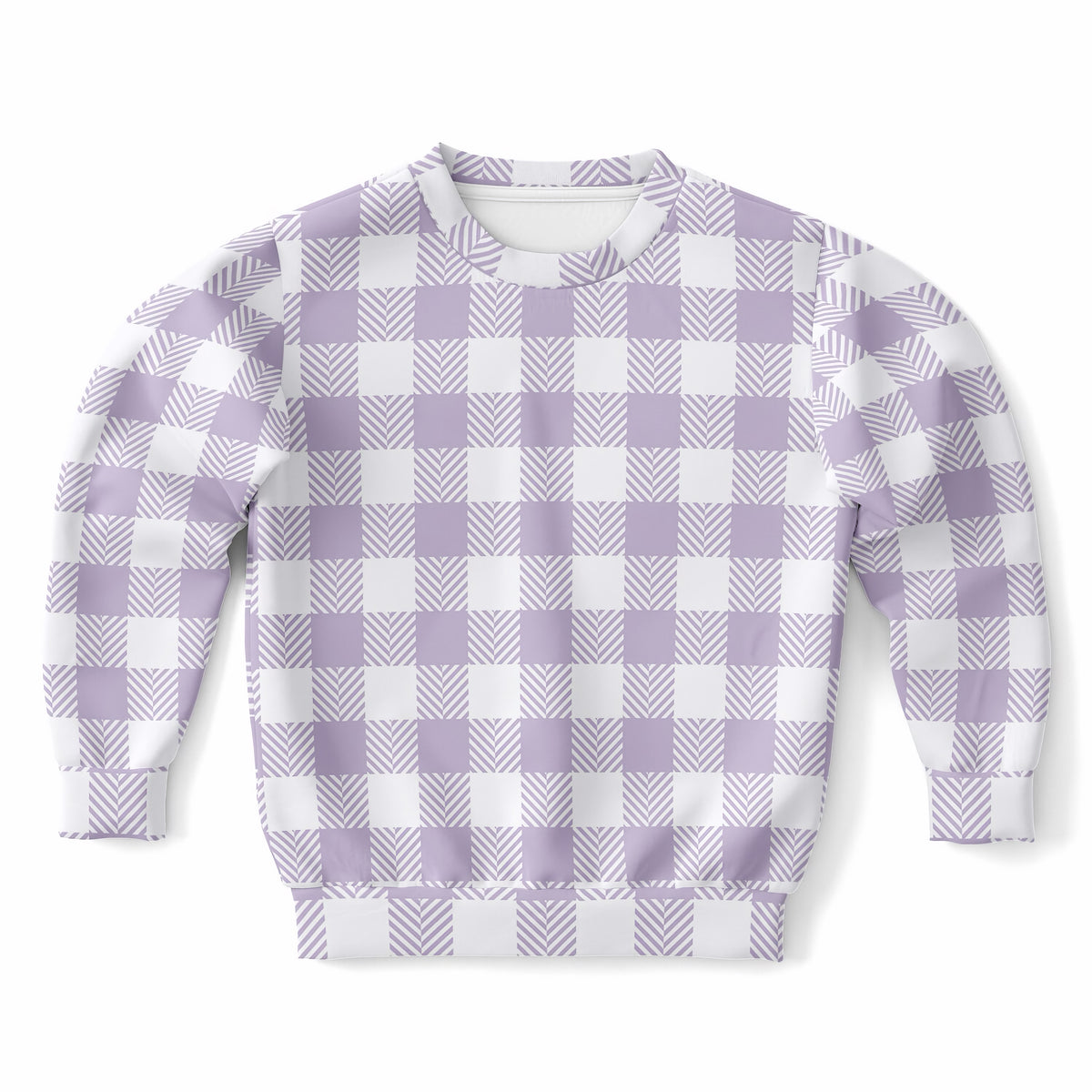 Girls Lavender Purple Gingham Sweatshirt – Ultra Soft & Stretchy, Cozy Fleece or Lightweight Sports Fabric Sweatshirt – Ultra Soft & Stretchy, Cozy Fleece or Lightweight Sports Fabric