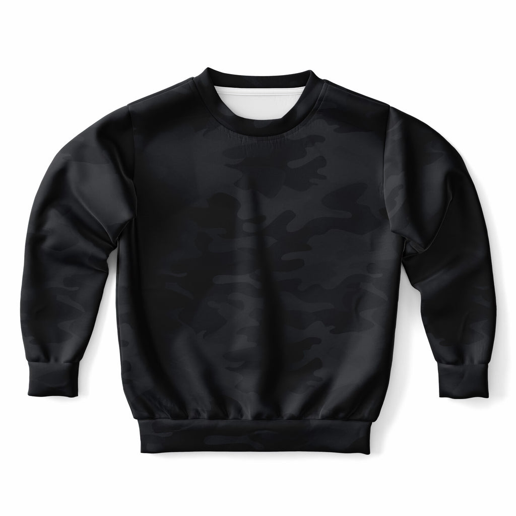 Kids Black Camouflage Sweatshirt – Ultra Soft & Stretchy, Cozy Fleece or Lightweight Sports Fabric Sweatshirt – Ultra Soft & Stretchy, Cozy Fleece or Lightweight Sports Fabric