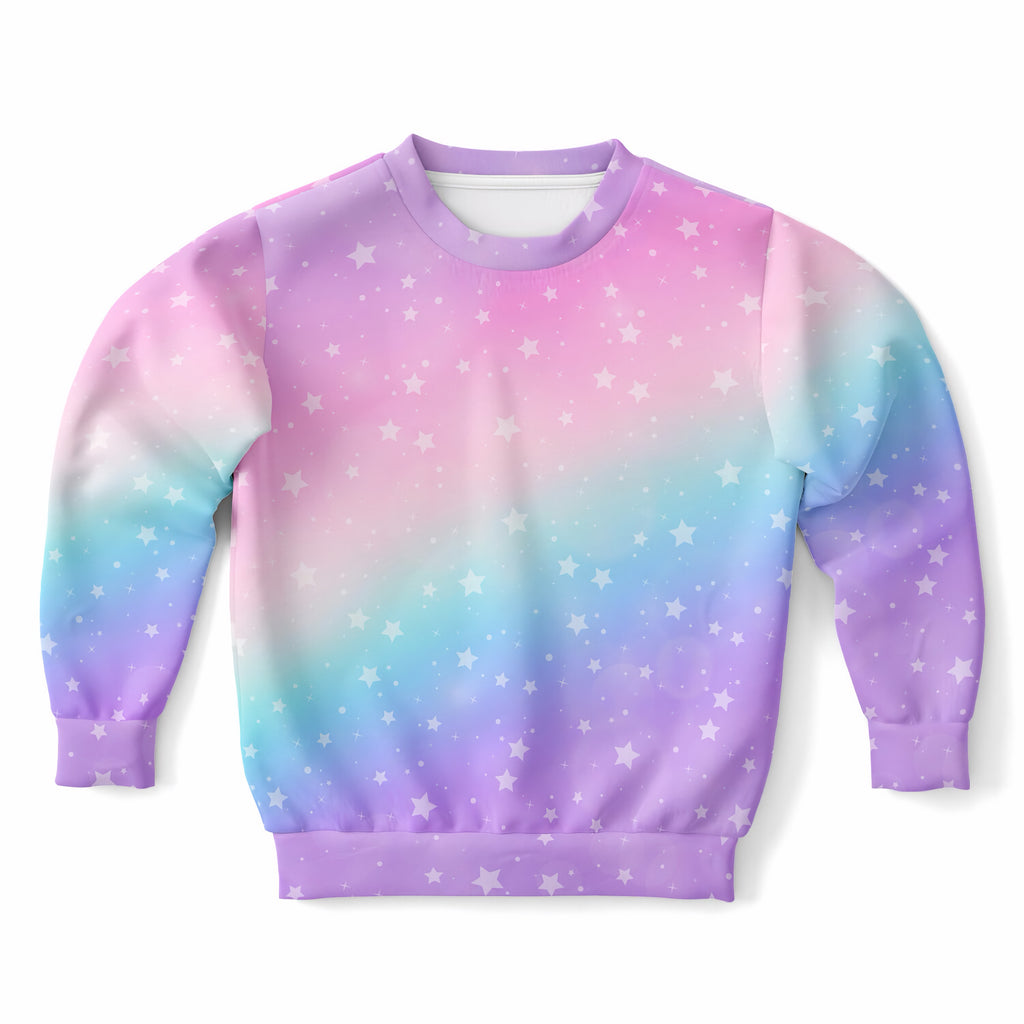 Girls Rainbow Stars Sweatshirt – Ultra Soft & Stretchy, Cozy Fleece or Lightweight Sports Fabric Sweatshirt – Ultra Soft & Stretchy, Cozy Fleece or Lightweight Sports Fabric