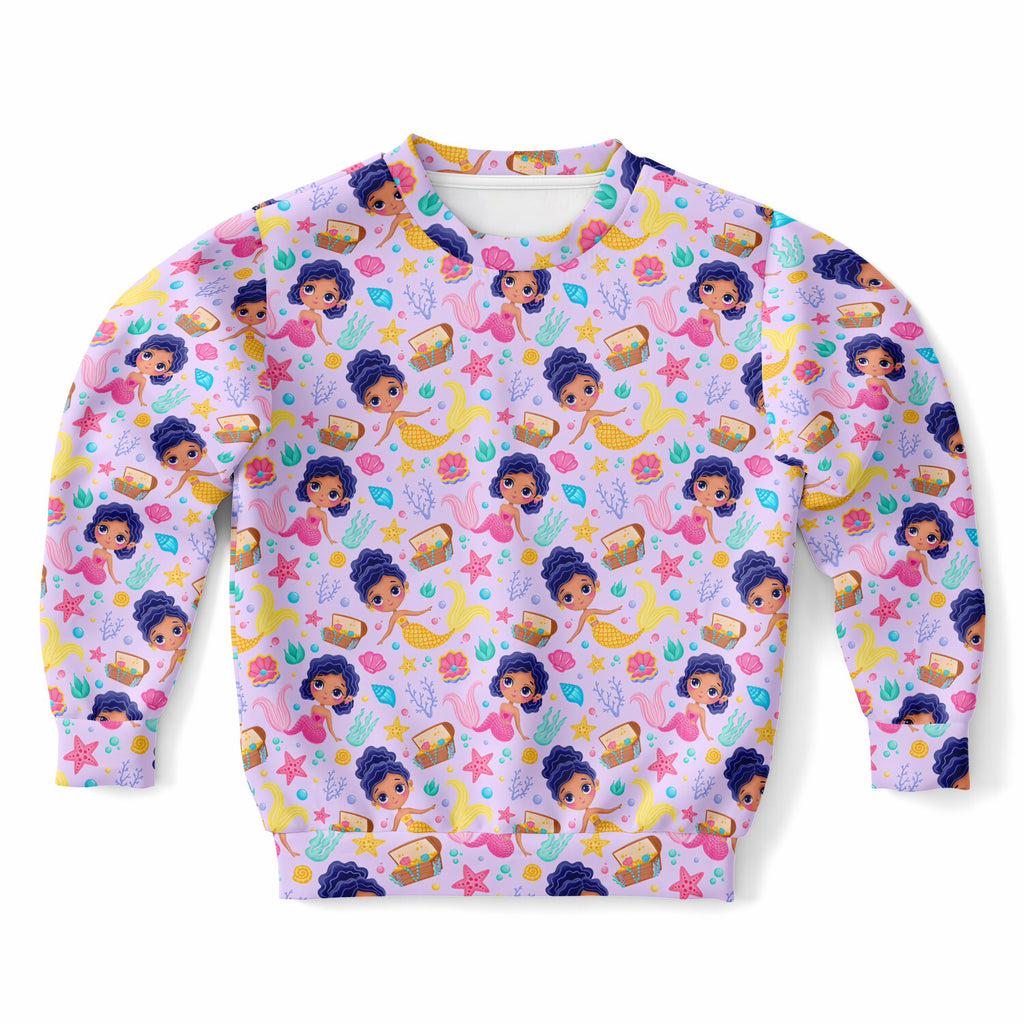 Girls Cute Underwater Mermaid Sweatshirt – Ultra Soft & Stretchy, Cozy Fleece or Lightweight Sports Fabric Sweatshirt – Ultra Soft & Stretchy, Cozy Fleece or Lightweight Sports Fabric