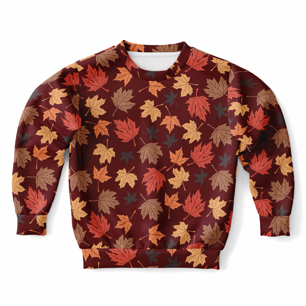 Kids Autumn Leaves Sweatshirt – Ultra Soft & Stretchy, Cozy Fleece or Lightweight Sports Fabric Sweatshirt – Ultra Soft & Stretchy, Cozy Fleece or Lightweight Sports Fabric