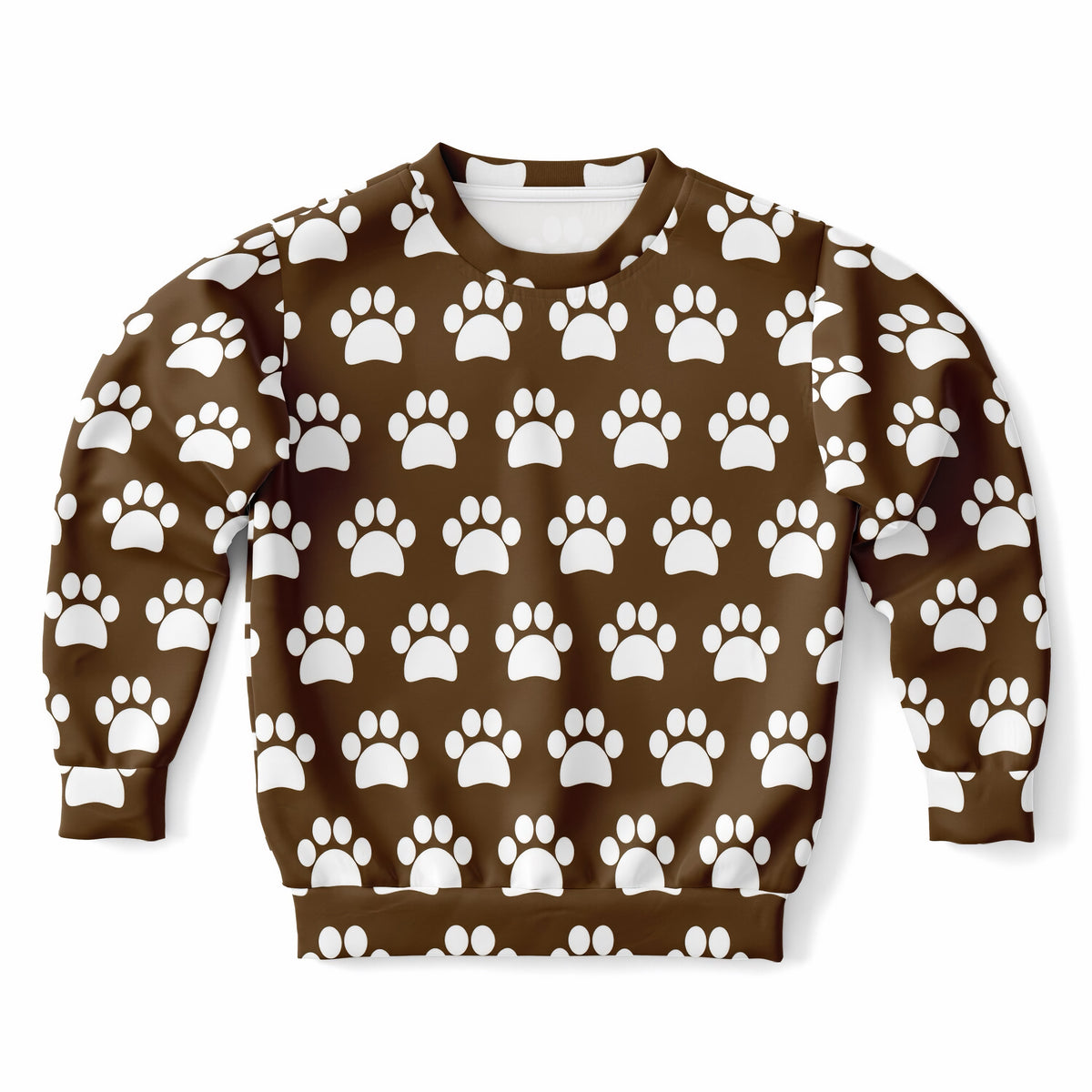 Kids Brown Paw Print Sweatshirt – Ultra Soft & Stretchy, Cozy Fleece or Lightweight Sports Fabric Sweatshirt – Ultra Soft & Stretchy, Cozy Fleece or Lightweight Sports Fabric