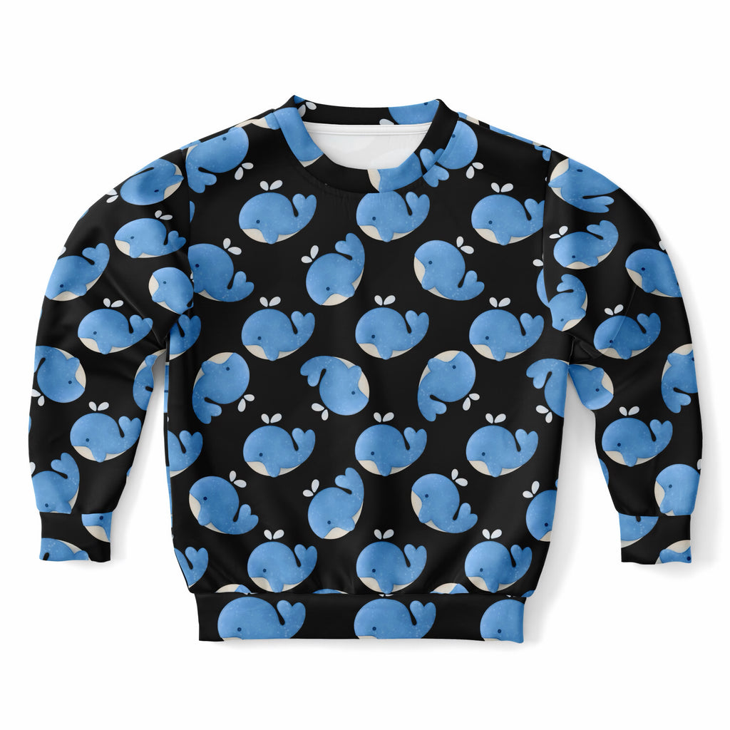 Kids Blue Whale Sweatshirt – Ultra Soft & Stretchy, Cozy Fleece or Lightweight Sports Fabric Sweatshirt – Ultra Soft & Stretchy, Cozy Fleece or Lightweight Sports Fabric