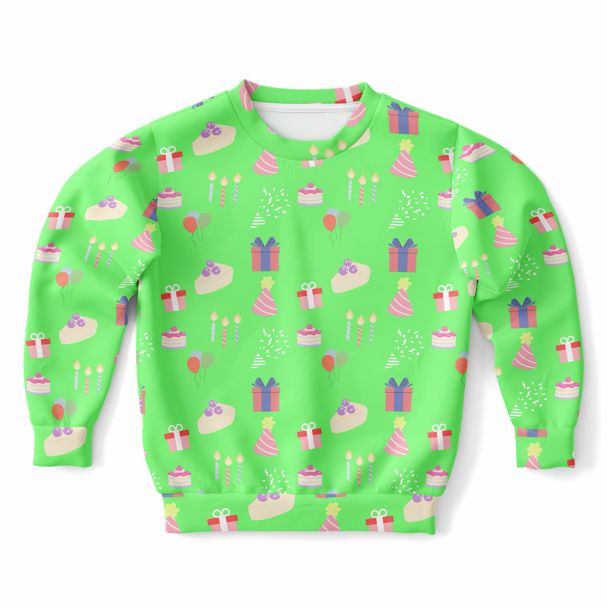 Kids Birthday Party Green Sweatshirt – Ultra Soft & Stretchy, Cozy Fleece or Lightweight Sports Fabric Sweatshirt – Ultra Soft & Stretchy, Cozy Fleece or Lightweight Sports Fabric
