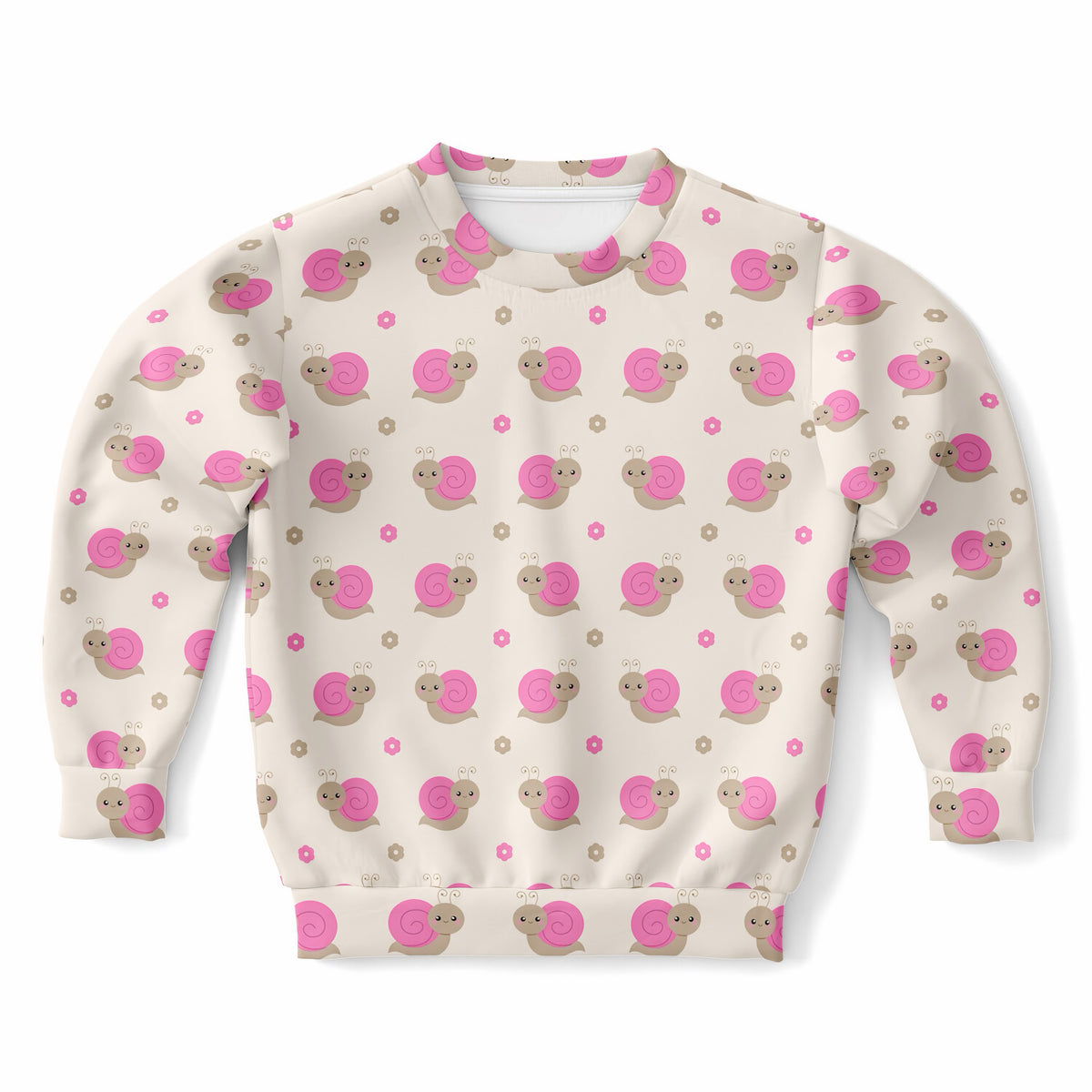 Girls Pink Snail Sweatshirt – Ultra Soft & Stretchy, Cozy Fleece or Lightweight Sports Fabric Sweatshirt – Ultra Soft & Stretchy, Cozy Fleece or Lightweight Sports Fabric