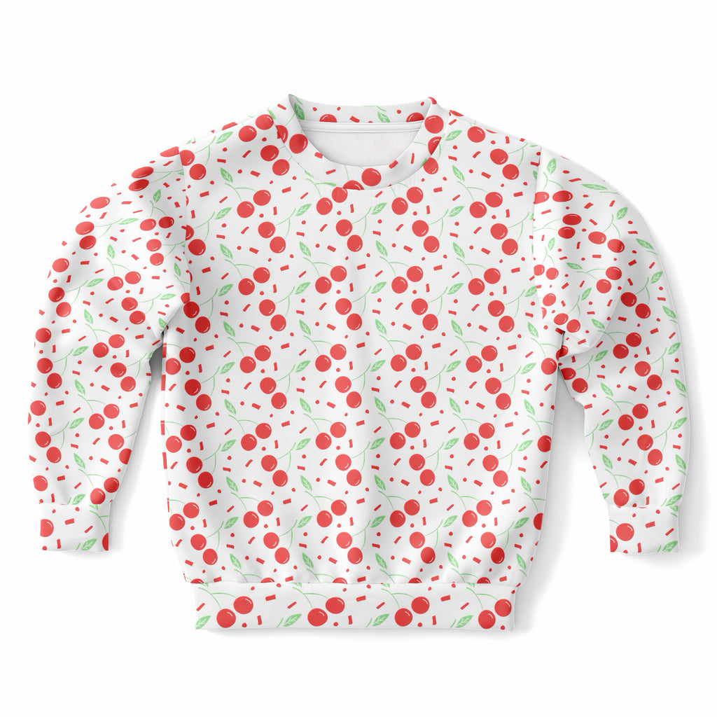 Girls Cute Cherry Sweatshirt – Ultra Soft & Stretchy, Cozy Fleece or Lightweight Sports Fabric Sweatshirt – Ultra Soft & Stretchy, Cozy Fleece or Lightweight Sports Fabric