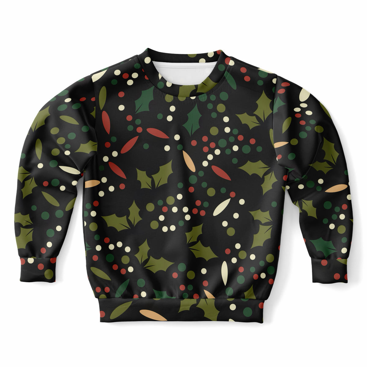 Kids Christmas Holly Berry Sweatshirt – Ultra Soft & Stretchy, Cozy Fleece or Lightweight Sports Fabric Sweatshirt – Ultra Soft & Stretchy, Cozy Fleece or Lightweight Sports Fabric