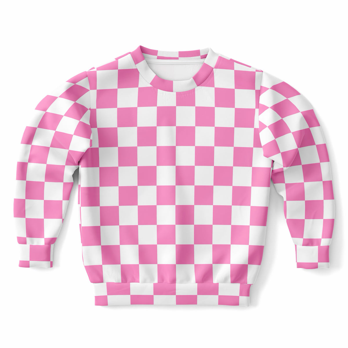 Girls Pink Checkered Sweatshirt – Ultra Soft & Stretchy, Cozy Fleece or Lightweight Sports Fabric Sweatshirt – Ultra Soft & Stretchy, Cozy Fleece or Lightweight Sports Fabric