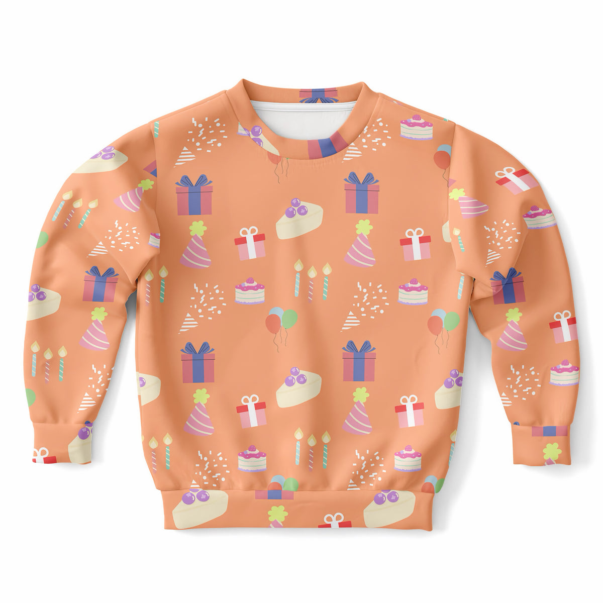 Kids Birthday Party Orange Sweatshirt – Ultra Soft & Stretchy, Cozy Fleece or Lightweight Sports Fabric Sweatshirt – Ultra Soft & Stretchy, Cozy Fleece or Lightweight Sports Fabric