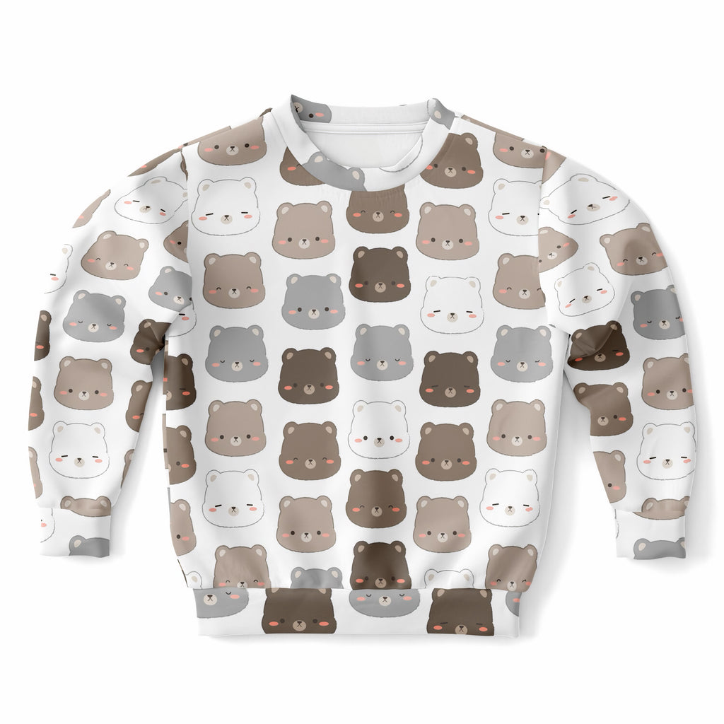 Kids Cute Bear Face Sweatshirt – Ultra Soft & Stretchy, Cozy Fleece or Lightweight Sports Fabric Sweatshirt – Ultra Soft & Stretchy, Cozy Fleece or Lightweight Sports Fabric