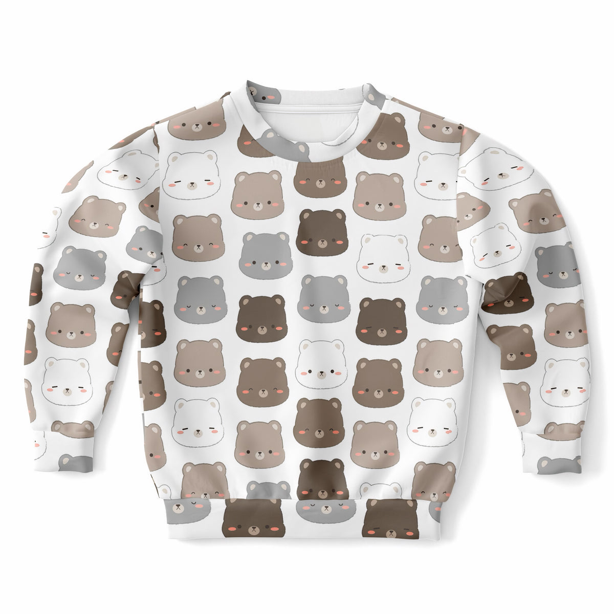 Kids Cute Bear Face Sweatshirt – Ultra Soft & Stretchy, Cozy Fleece or Lightweight Sports Fabric Sweatshirt – Ultra Soft & Stretchy, Cozy Fleece or Lightweight Sports Fabric