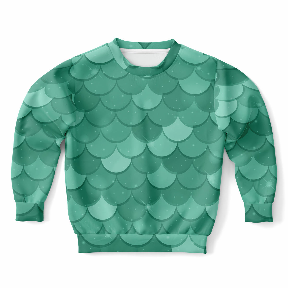 Girls Green Mermaid Sweatshirt – Ultra Soft & Stretchy, Cozy Fleece or Lightweight Sports Fabric Sweatshirt – Ultra Soft & Stretchy, Cozy Fleece or Lightweight Sports Fabric
