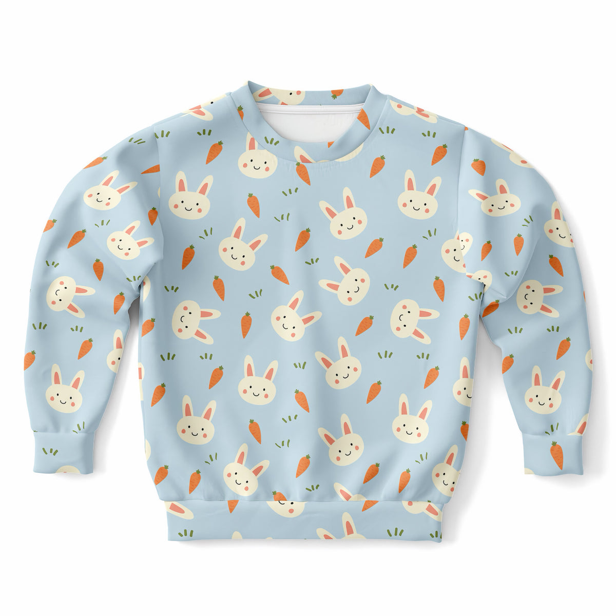Kids Cute Bunny & Carrot Sweatshirt – Ultra Soft & Stretchy, Cozy Fleece or Lightweight Sports Fabric Sweatshirt – Ultra Soft & Stretchy, Cozy Fleece or Lightweight Sports Fabric