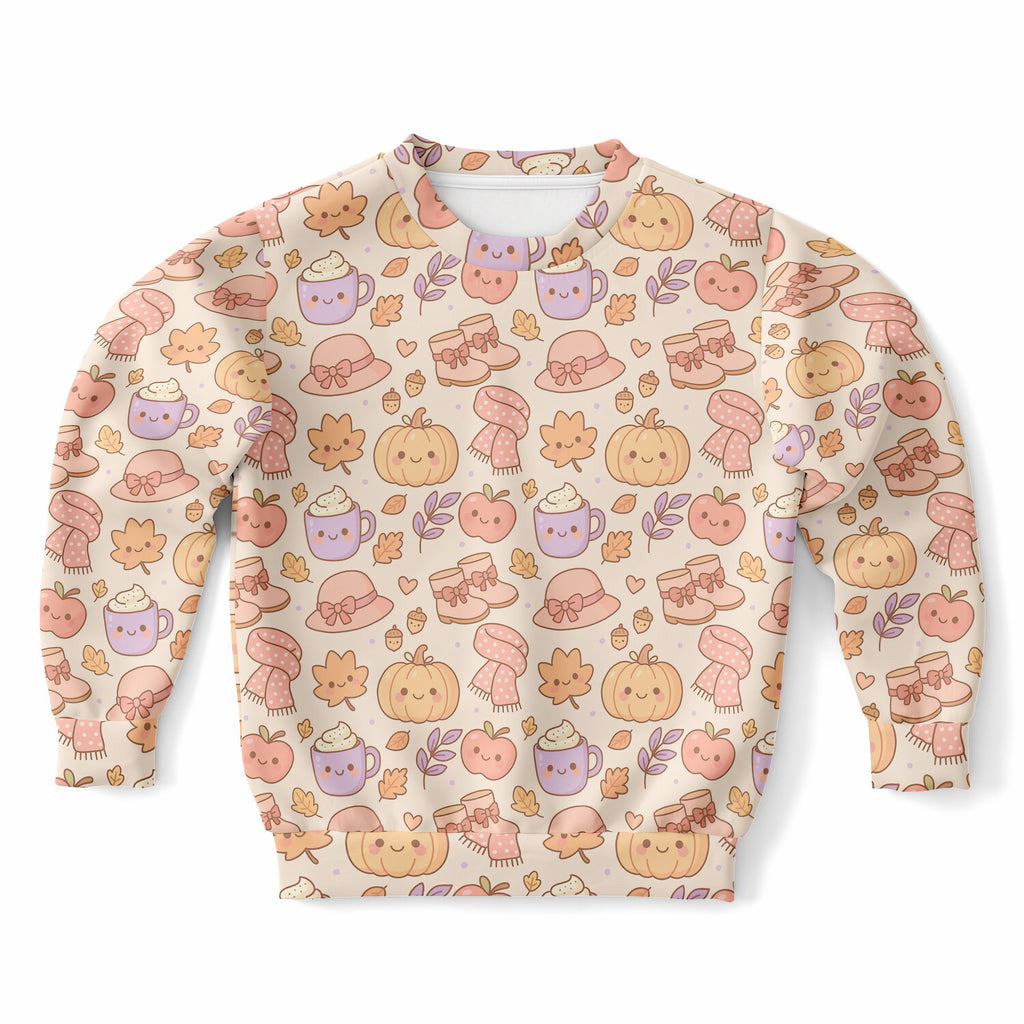 Kids Cute Kawaii Fall Sweatshirt – Ultra Soft & Stretchy, Cozy Fleece or Lightweight Sports Fabric Sweatshirt – Ultra Soft & Stretchy, Cozy Fleece or Lightweight Sports Fabric