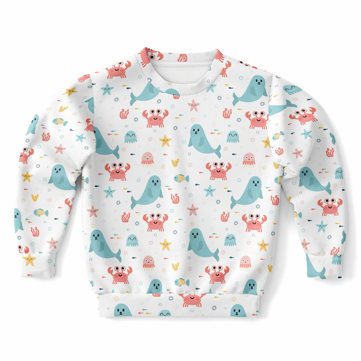 Kids Cute Ocean Animals Sweatshirt – Ultra Soft & Stretchy, Cozy Fleece or Lightweight Sports Fabric Sweatshirt – Ultra Soft & Stretchy, Cozy Fleece or Lightweight Sports Fabric