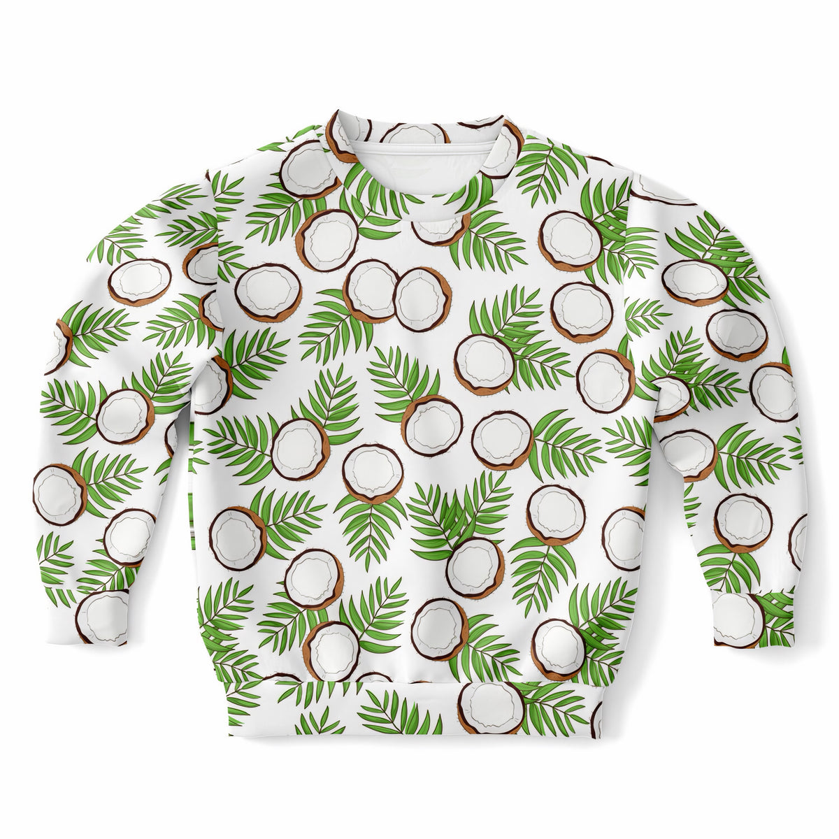 Kids Tropical Coconut Sweatshirt – Ultra Soft & Stretchy, Cozy Fleece or Lightweight Sports Fabric Sweatshirt – Ultra Soft & Stretchy, Cozy Fleece or Lightweight Sports Fabric