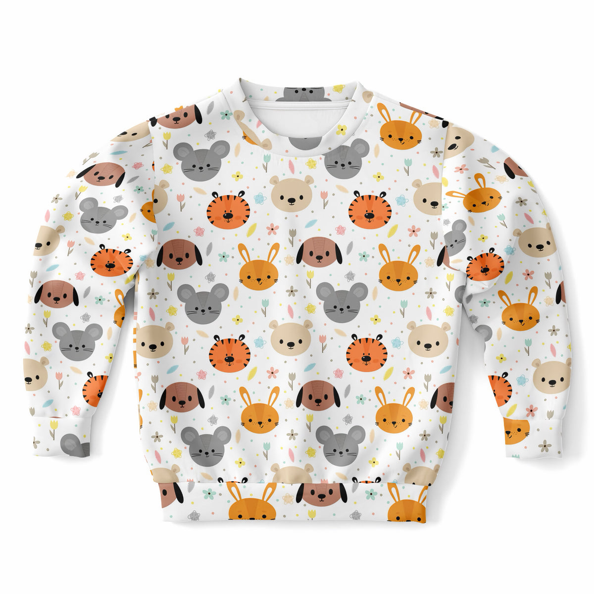 Kids Cute Animal Faces Sweatshirt – Ultra Soft & Stretchy, Cozy Fleece or Lightweight Sports Fabric Sweatshirt – Ultra Soft & Stretchy, Cozy Fleece or Lightweight Sports Fabric