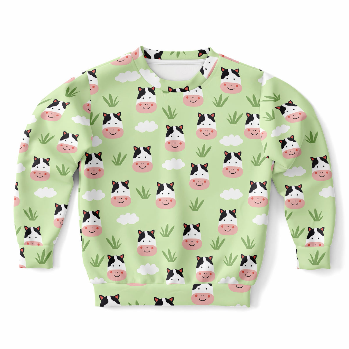 Kids Cute Cow Faces Sweatshirt – Ultra Soft & Stretchy, Cozy Fleece or Lightweight Sports Fabric Sweatshirt – Ultra Soft & Stretchy, Cozy Fleece or Lightweight Sports Fabric