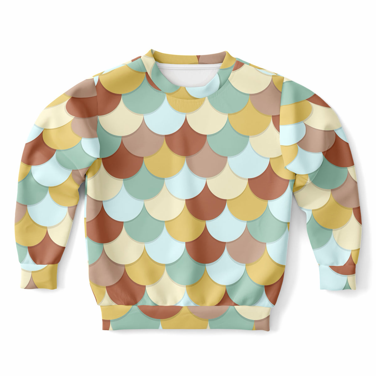 Girls Aqua Mermaid Scales Sweatshirt – Ultra Soft & Stretchy, Cozy Fleece or Lightweight Sports Fabric Sweatshirt – Ultra Soft & Stretchy, Cozy Fleece or Lightweight Sports Fabric