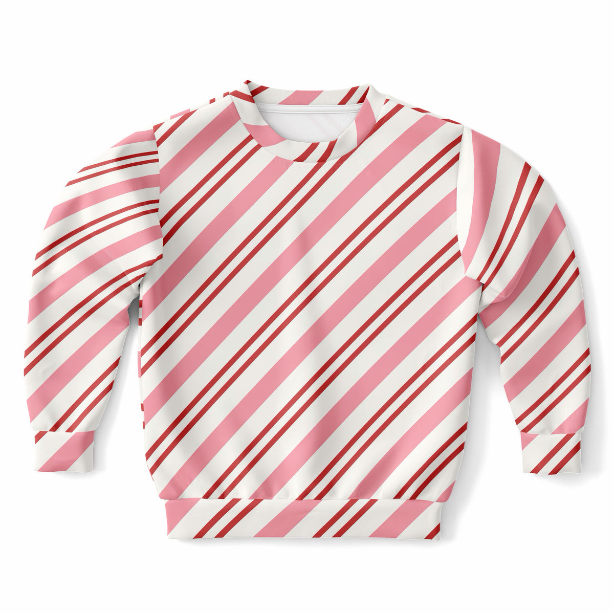 Girls Pink Candy Cane Sweatshirt – Ultra Soft & Stretchy, Cozy Fleece or Lightweight Sports Fabric Sweatshirt – Ultra Soft & Stretchy, Cozy Fleece or Lightweight Sports Fabric