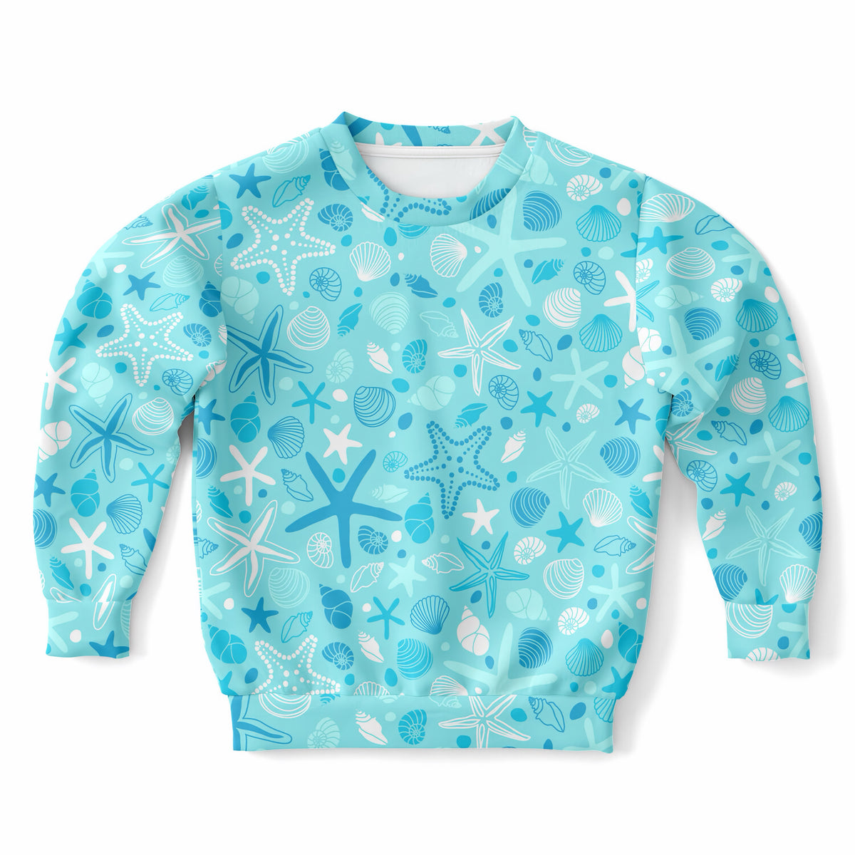 Kids Starfish and Seashells Sweatshirt – Ultra Soft & Stretchy, Cozy Fleece or Lightweight Sports Fabric Sweatshirt – Ultra Soft & Stretchy, Cozy Fleece or Lightweight Sports Fabric