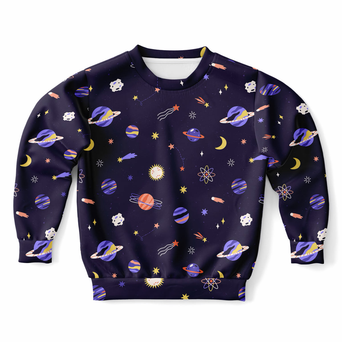 Kids Purple Outer Space Sweatshirt – Ultra Soft & Stretchy, Cozy Fleece or Lightweight Sports Fabric Sweatshirt – Ultra Soft & Stretchy, Cozy Fleece or Lightweight Sports Fabric