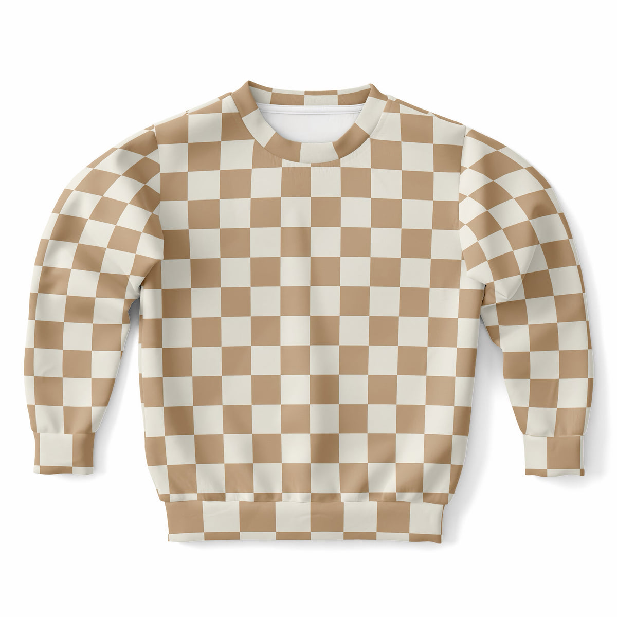 Kids Beige Checkered Sweatshirt – Ultra Soft & Stretchy, Cozy Fleece or Lightweight Sports Fabric Sweatshirt – Ultra Soft & Stretchy, Cozy Fleece or Lightweight Sports Fabric