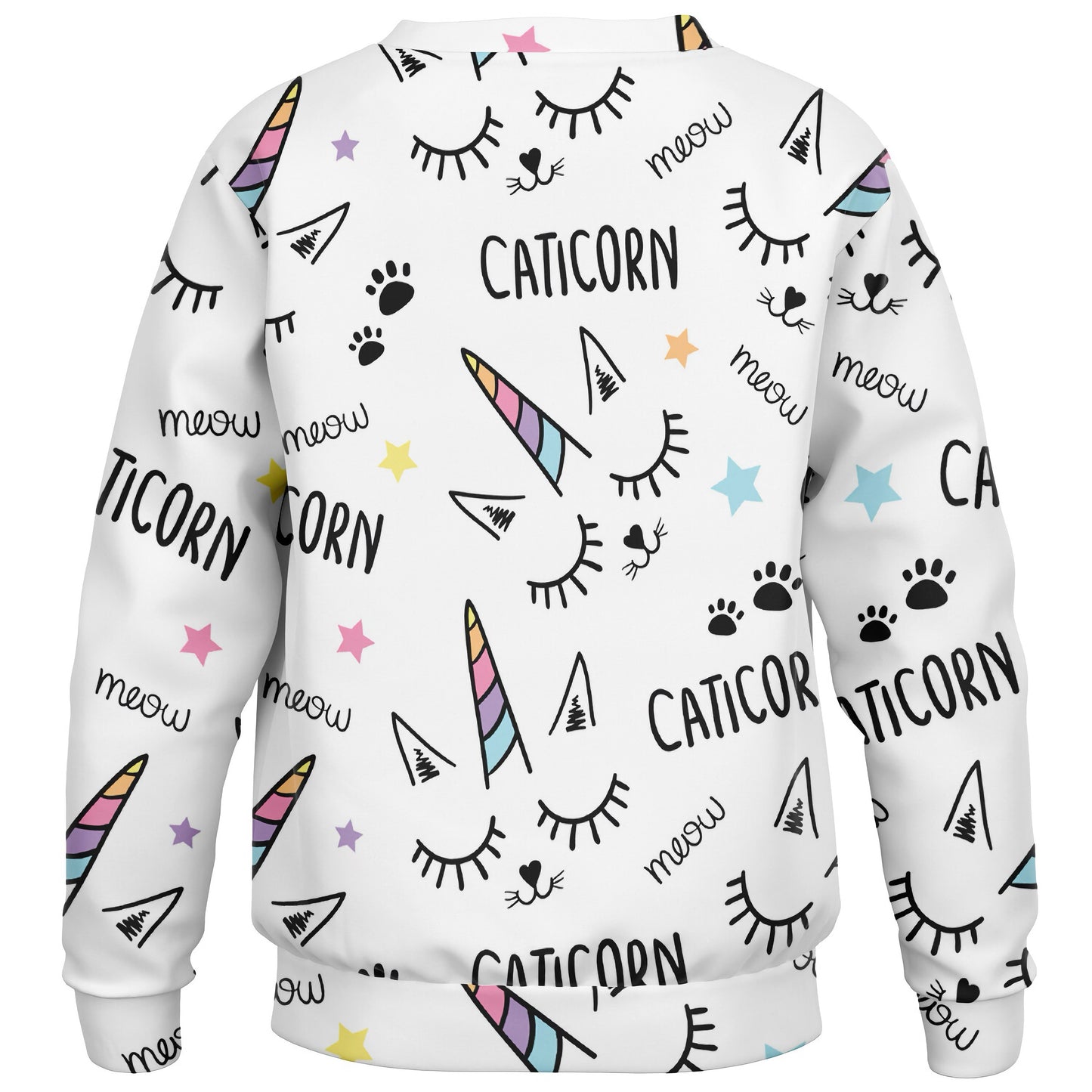 Girls Magical Caticorn Sweatshirt – Cozy Cotton Fleece or Lightweight Sports Fabric