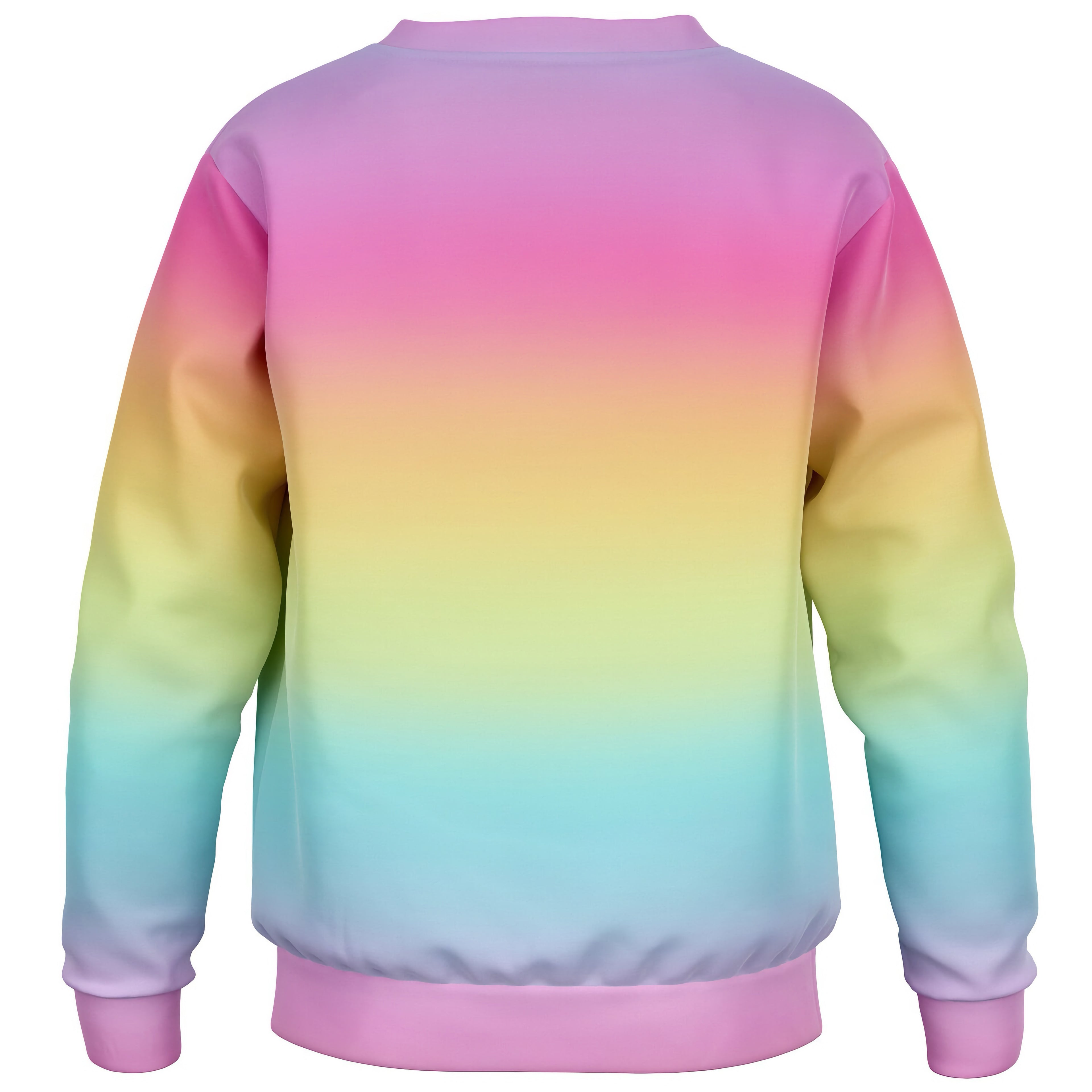 Girls bright rainbow sweatshirt with soft cotton fleece fabric and cozy fit for casual wear