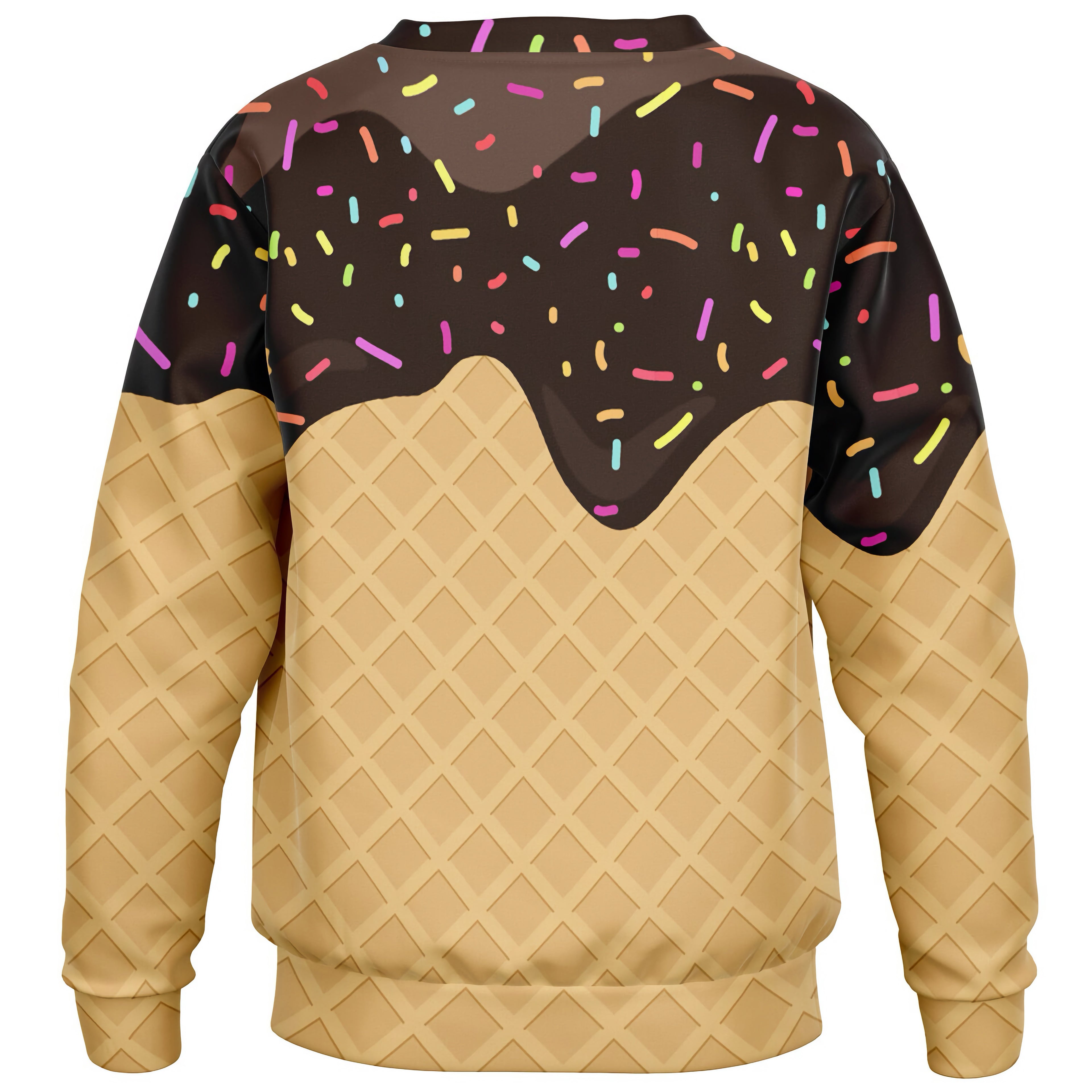 Kids Chocolate Ice Cream Cone Sweatshirt – Cozy Cotton Fleece or Lightweight Sports Fabric