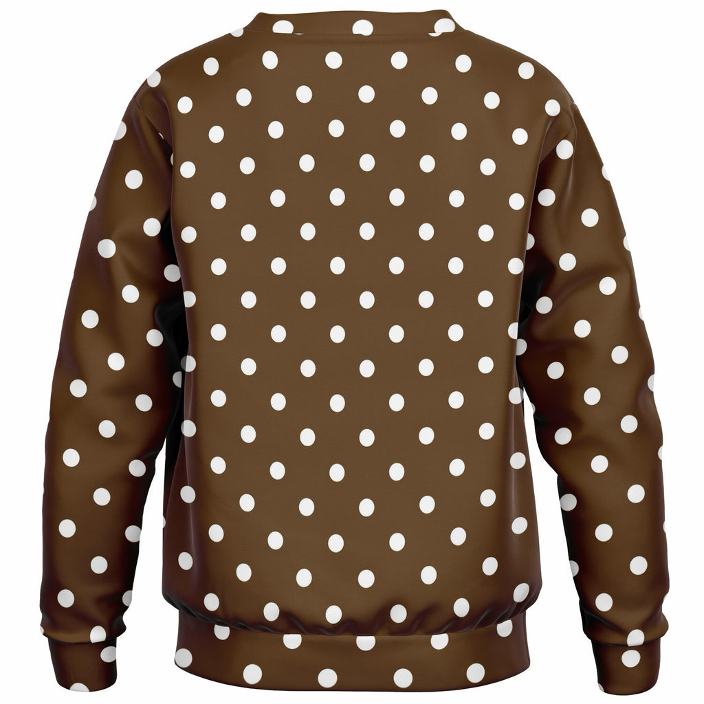 Kids Brown Polka Dot Sweatshirt – Ultra Soft & Stretchy, Cozy Fleece or Lightweight Sports Fabric Sweatshirt – Ultra Soft & Stretchy, Cozy Fleece or Lightweight Sports Fabric