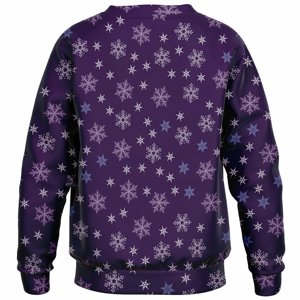 Kids Purple Snowflake Sweatshirt – Ultra Soft & Stretchy, Cozy Fleece or Lightweight Sports Fabric Sweatshirt – Ultra Soft & Stretchy, Cozy Fleece or Lightweight Sports Fabric