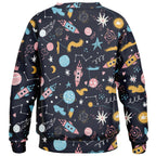 Kids Outer Space Sweatshirt – Cozy Cotton Fleece or Lightweight Sports Fabric