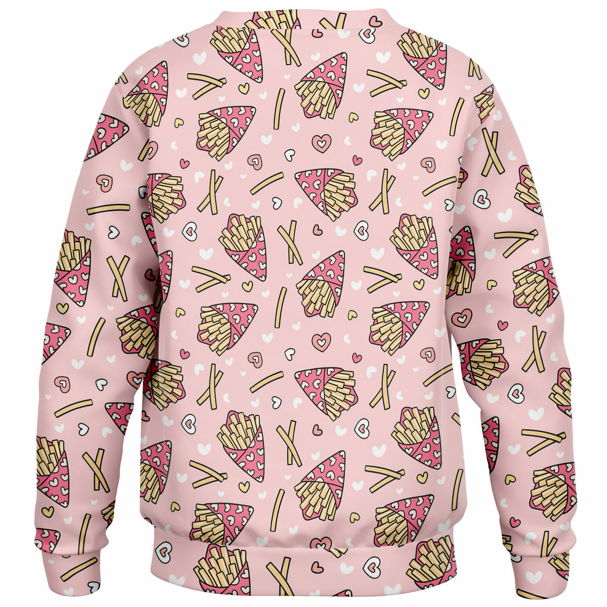 Girls Girls Pink French Fries & Hearts Sweatshirt – Ultra Soft & Stretchy, Cozy Fleece or Lightweight Sports Fabric Sweatshirt – Ultra Soft & Stretchy, Cozy Fleece or Lightweight Sports Fabric