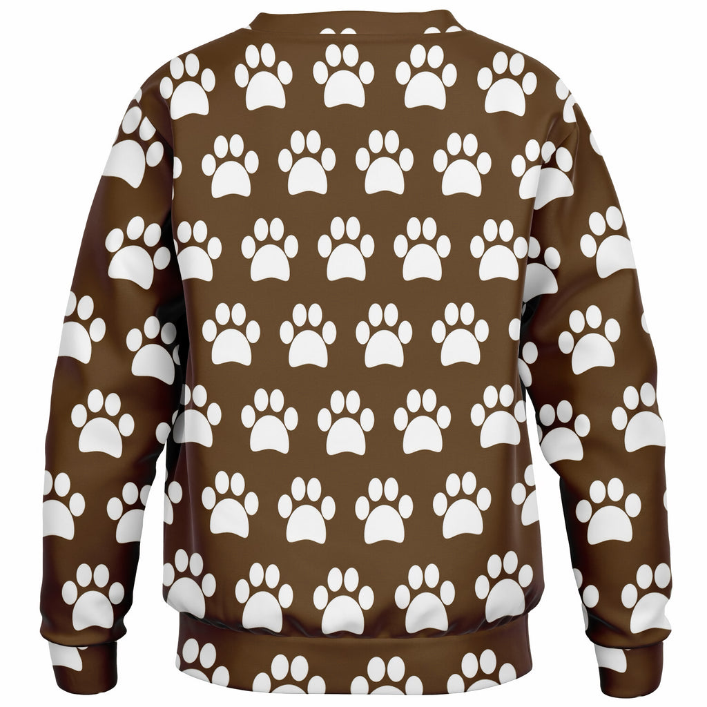 Kids Brown Paw Print Sweatshirt – Ultra Soft & Stretchy, Cozy Fleece or Lightweight Sports Fabric Sweatshirt – Ultra Soft & Stretchy, Cozy Fleece or Lightweight Sports Fabric