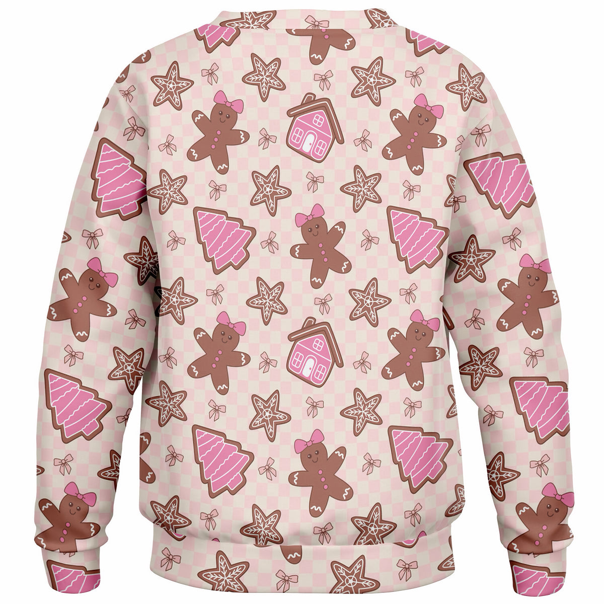 Girls Pink Christmas Gingerbread Sweatshirt – Ultra Soft & Stretchy, Cozy Fleece or Lightweight Sports Fabric Sweatshirt – Ultra Soft & Stretchy, Cozy Fleece or Lightweight Sports Fabric