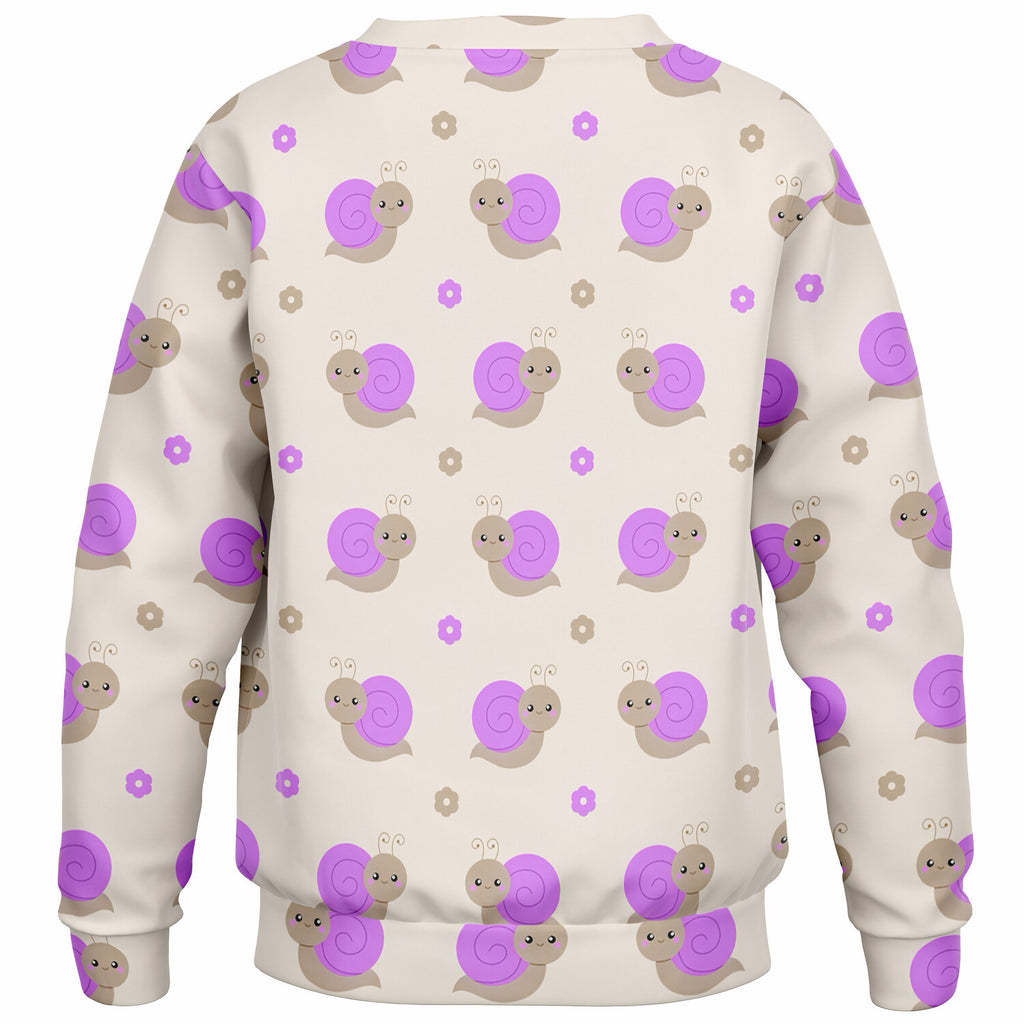 Girls Purple Snail Sweatshirt – Ultra Soft & Stretchy, Cozy Fleece or Lightweight Sports Fabric Sweatshirt – Ultra Soft & Stretchy, Cozy Fleece or Lightweight Sports Fabric