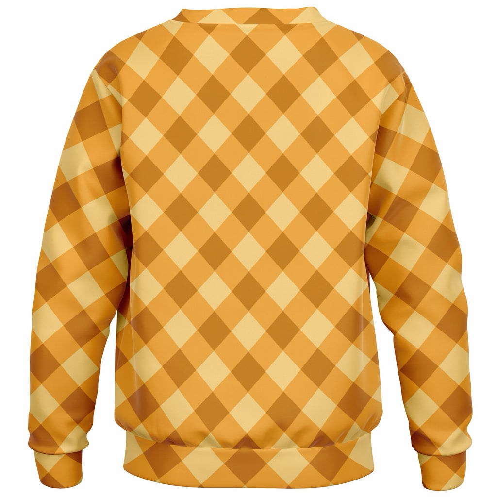 Kids Orange Gingham Sweatshirt – Ultra Soft & Stretchy, Cozy Fleece or Lightweight Sports Fabric Sweatshirt – Ultra Soft & Stretchy, Cozy Fleece or Lightweight Sports Fabric