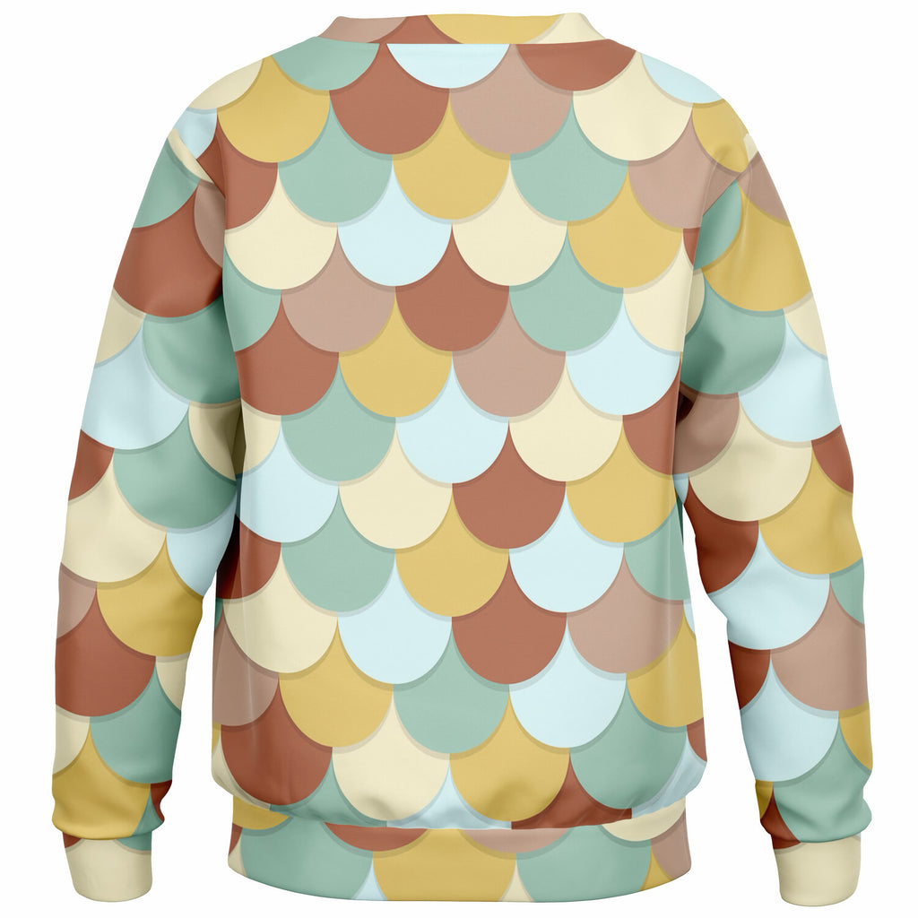 Girls Aqua Mermaid Scales Sweatshirt – Ultra Soft & Stretchy, Cozy Fleece or Lightweight Sports Fabric Sweatshirt – Ultra Soft & Stretchy, Cozy Fleece or Lightweight Sports Fabric
