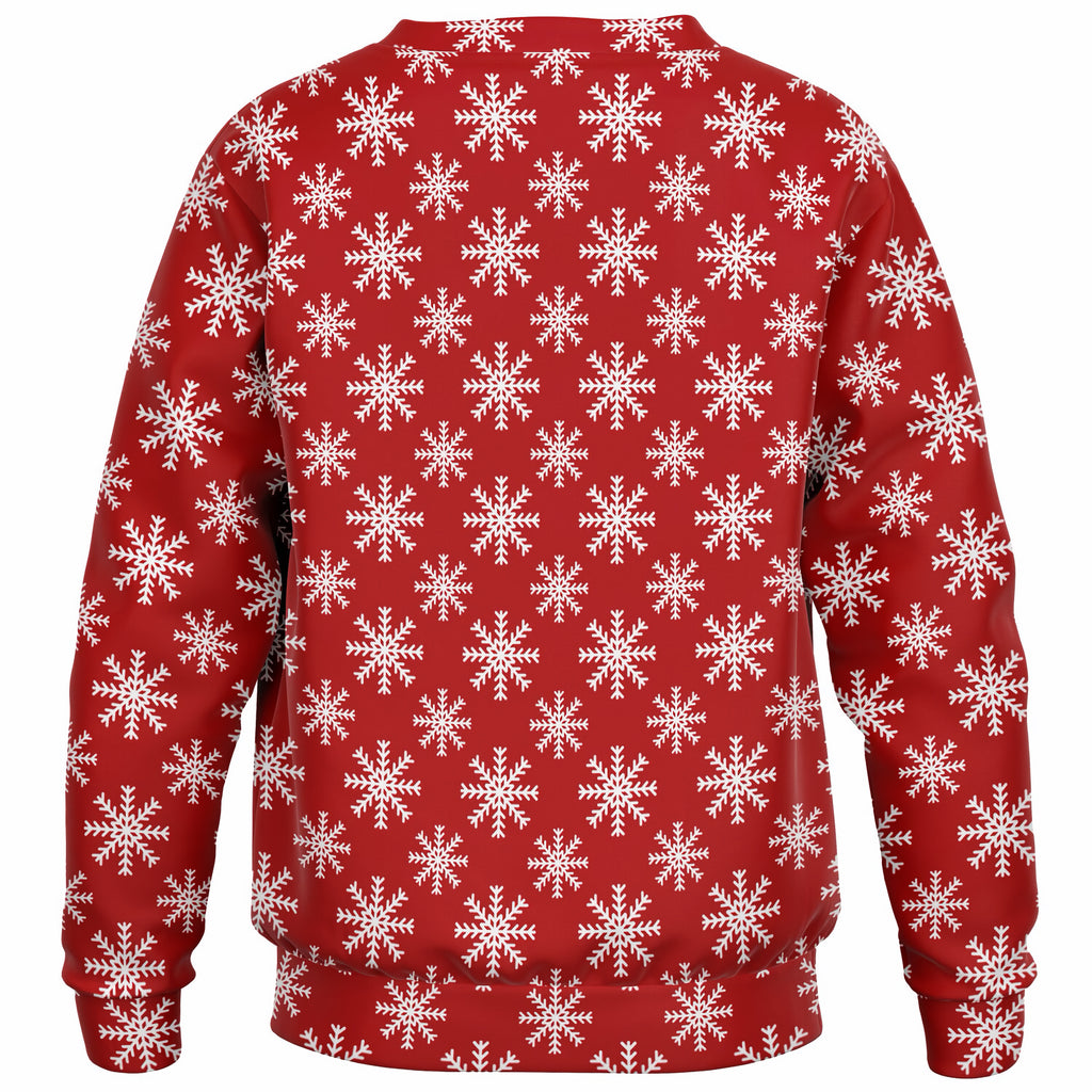 Kids Red Christmas Snowflake Sweatshirt – Ultra Soft & Stretchy, Cozy Fleece or Lightweight Sports Fabric Sweatshirt – Ultra Soft & Stretchy, Cozy Fleece or Lightweight Sports Fabric