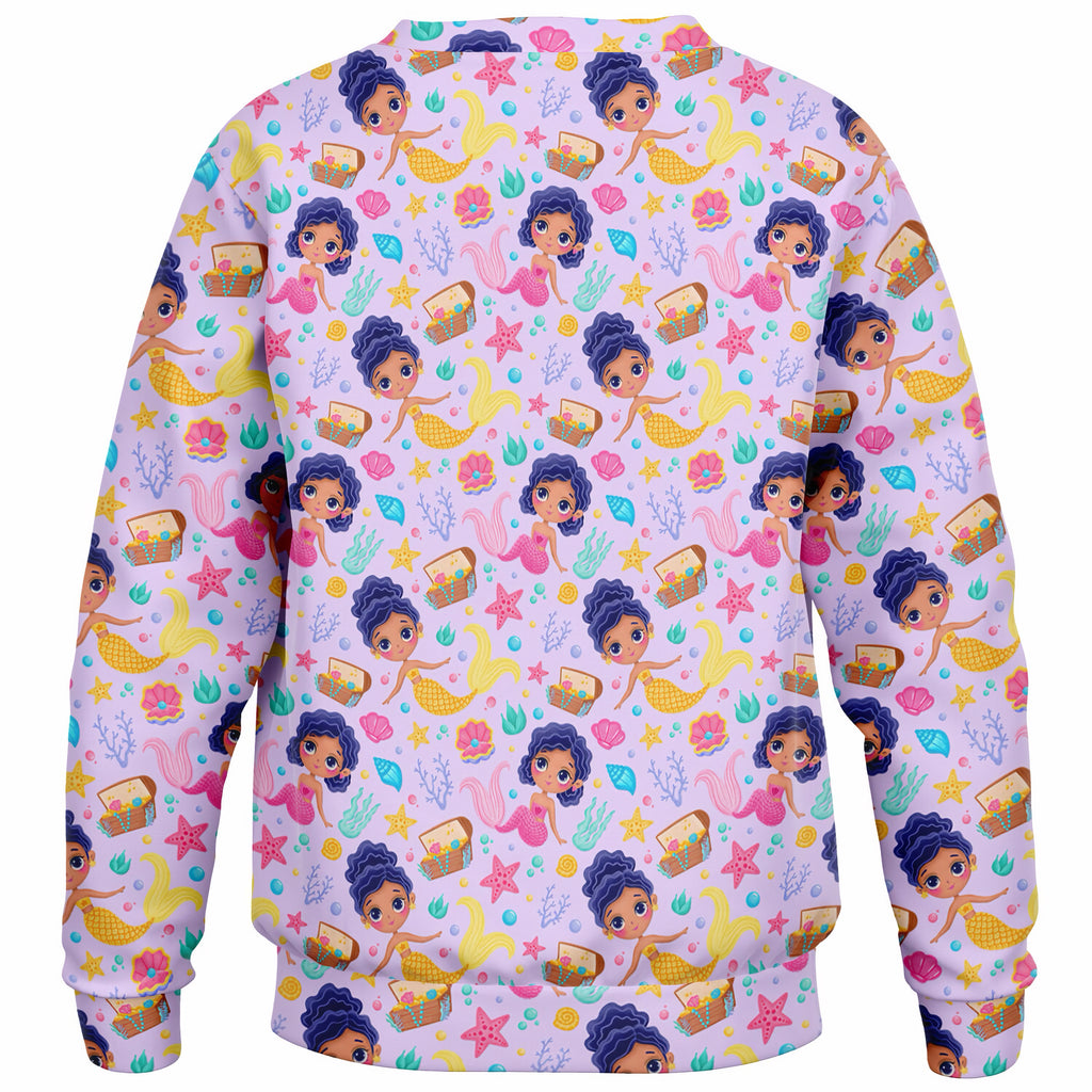 Girls Cute Underwater Mermaid Sweatshirt – Ultra Soft & Stretchy, Cozy Fleece or Lightweight Sports Fabric Sweatshirt – Ultra Soft & Stretchy, Cozy Fleece or Lightweight Sports Fabric
