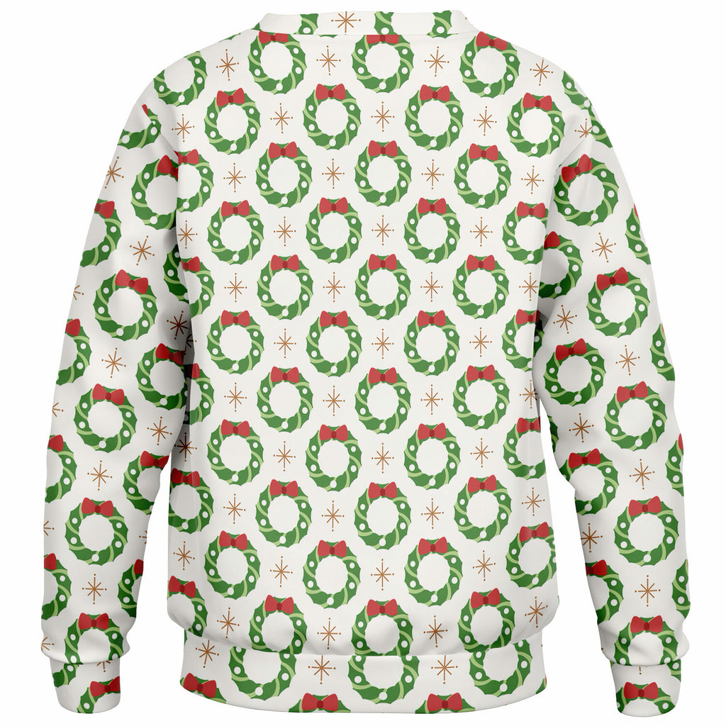 Kids Christmas Wreath Sweatshirt – Ultra Soft & Stretchy, Cozy Fleece or Lightweight Sports Fabric Sweatshirt – Ultra Soft & Stretchy, Cozy Fleece or Lightweight Sports Fabric