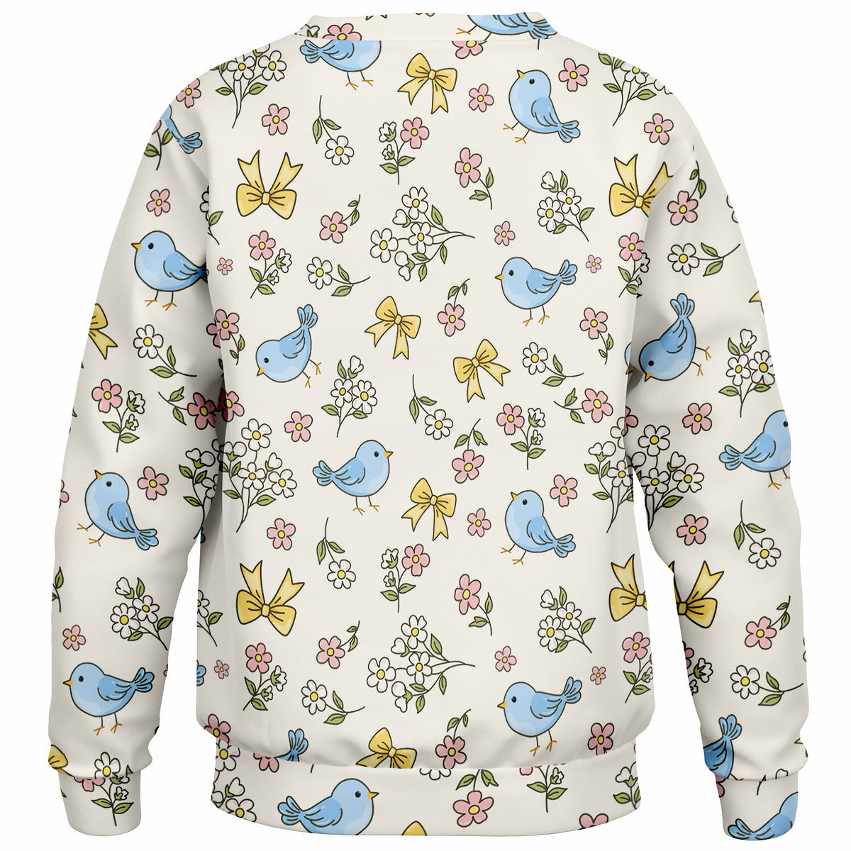 Girls Floral Blue Bird Sweatshirt – Ultra Soft & Stretchy, Cozy Fleece or Lightweight Sports Fabric Sweatshirt – Ultra Soft & Stretchy, Cozy Fleece or Lightweight Sports Fabric