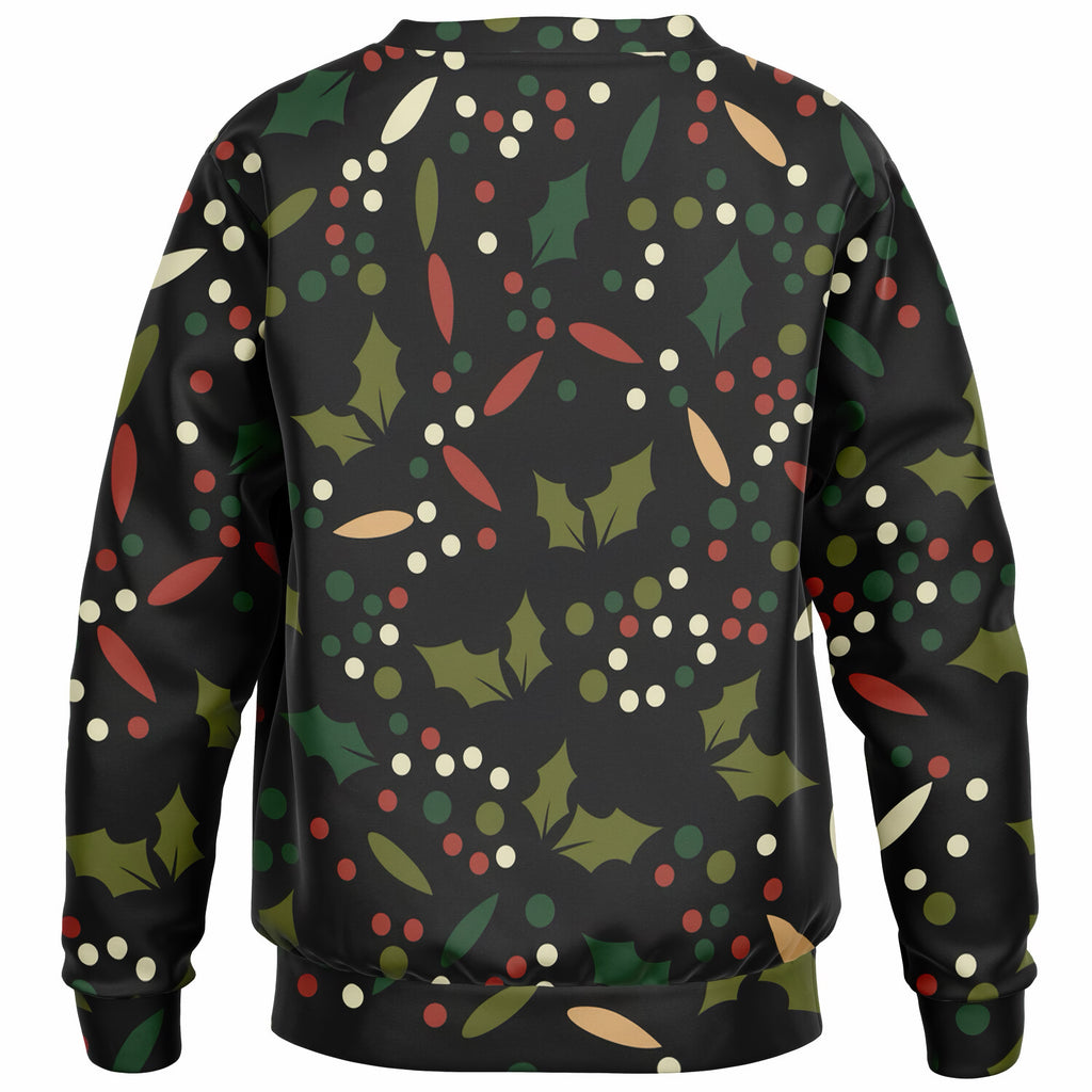 Kids Christmas Holly Berry Sweatshirt – Ultra Soft & Stretchy, Cozy Fleece or Lightweight Sports Fabric Sweatshirt – Ultra Soft & Stretchy, Cozy Fleece or Lightweight Sports Fabric
