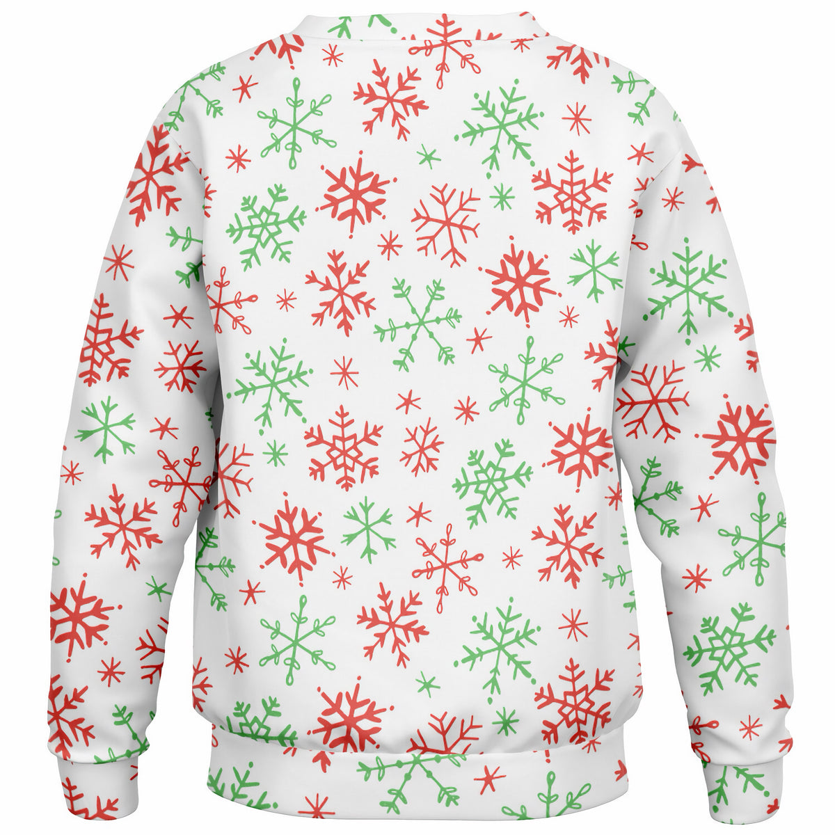 Kids Red & Green Snowflakes Christmas Sweatshirt – Ultra Soft & Stretchy, Cozy Fleece or Lightweight Sports Fabric Sweatshirt – Ultra Soft & Stretchy, Cozy Fleece or Lightweight Sports Fabric